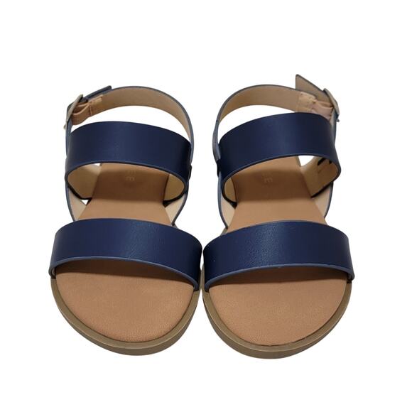 Journee Collection Women Lavine Slingback Sandals Size US 8M Navy Blue - Picture 2 of 5